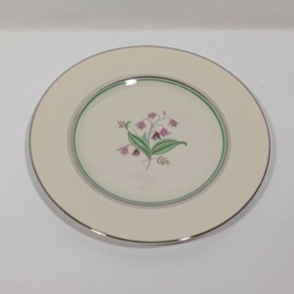 Syracuse China Coralbel Floral Dinner Plate Platinum Trim - Picture 1 of 12